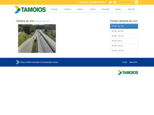 Concessionária Tamoios disponibiliza câmeras ao vivo em seu site
