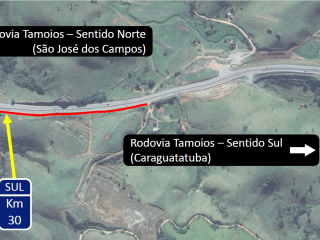 Tamoios informa interdição temporária de ciclovia no km 30 da rodovia para obras