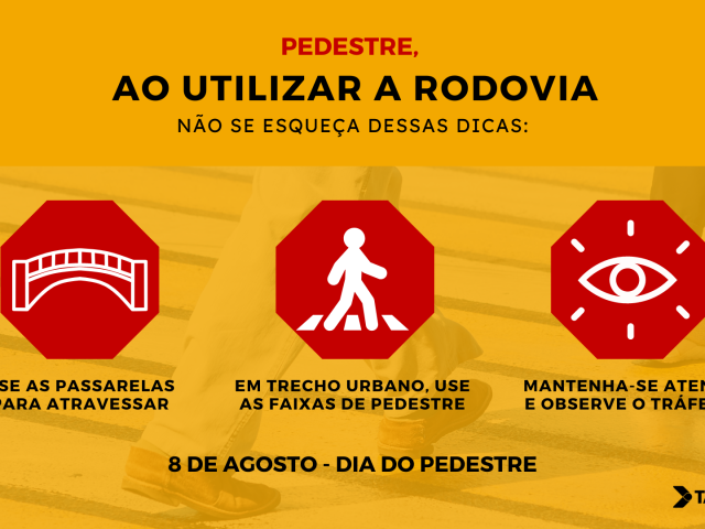 Dia Nacional do Pedestre: Concessionária Tamoios reforça algumas dicas de segurança viária!